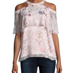 Elie Tahari Genevieve Embellished Silk Blouse, S